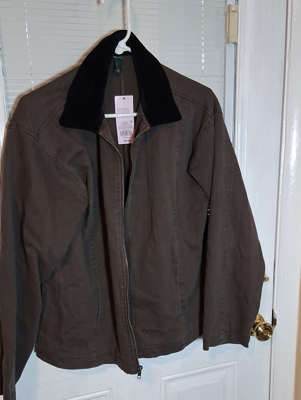 Wildfox Brown Utility Jacket with Black Corduroy Collar